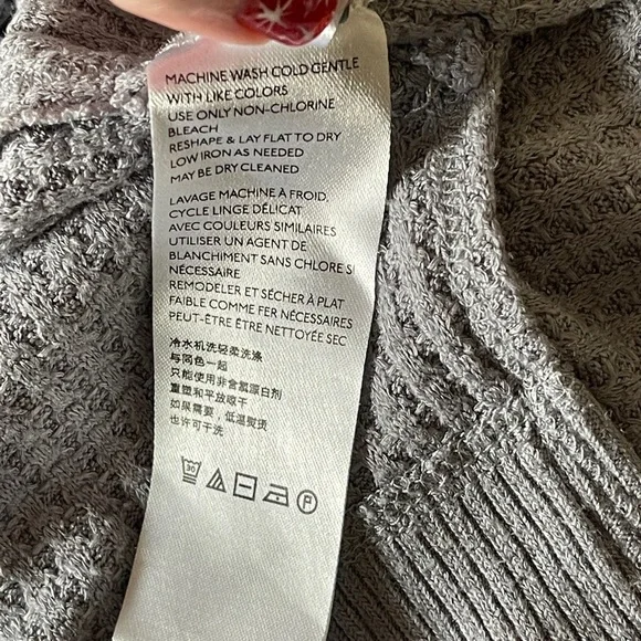 We The Free Gray Waffle Knit Top Oversized Slouchy Streetstyle Lagenlook Large - Picture 7 of 9